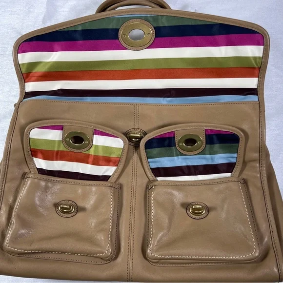 Coach Tan Leather Laptop Bag - Picture 3 of 15